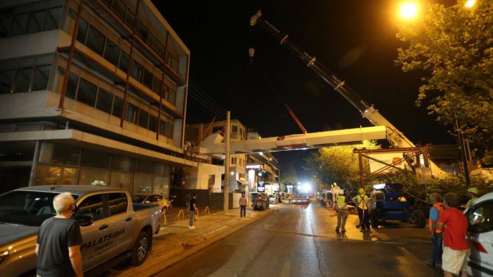 Παραδίδεται η νέα πεζογέφυρα στη Λ. Μεσογείων